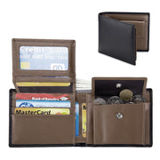 men's short trifold leather wallet, view 10 - MRSLM