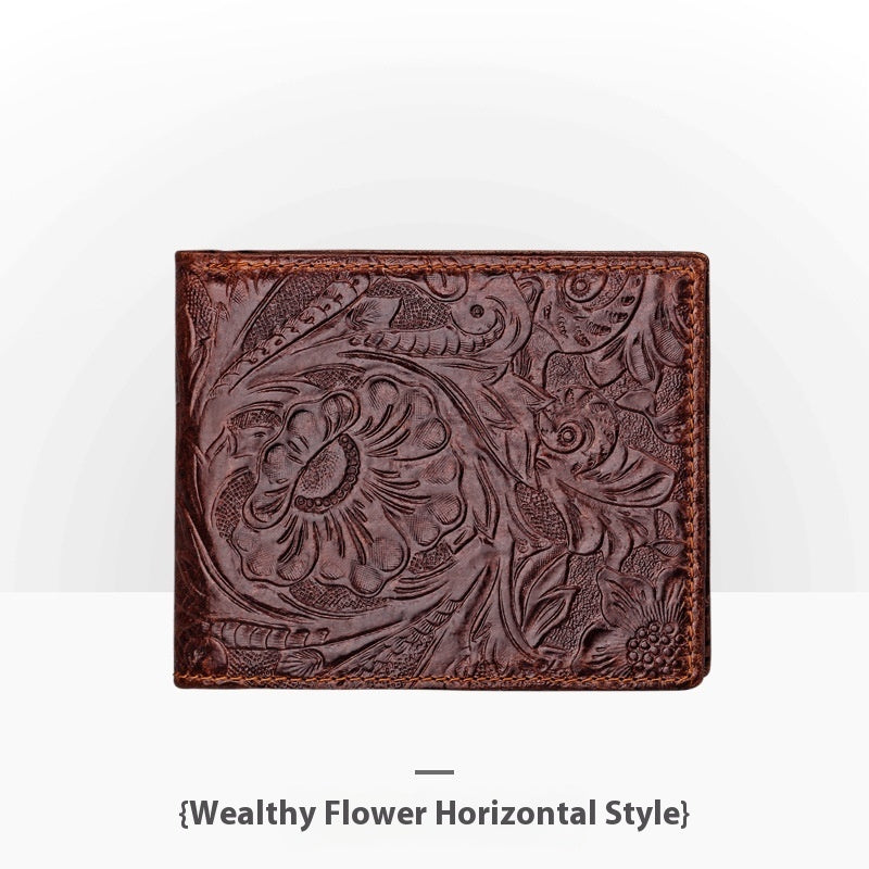 embossed leather wallet, view 25 - MRSLM