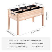 elevated wooden garden bed planter kit, view 3 - MRSLM