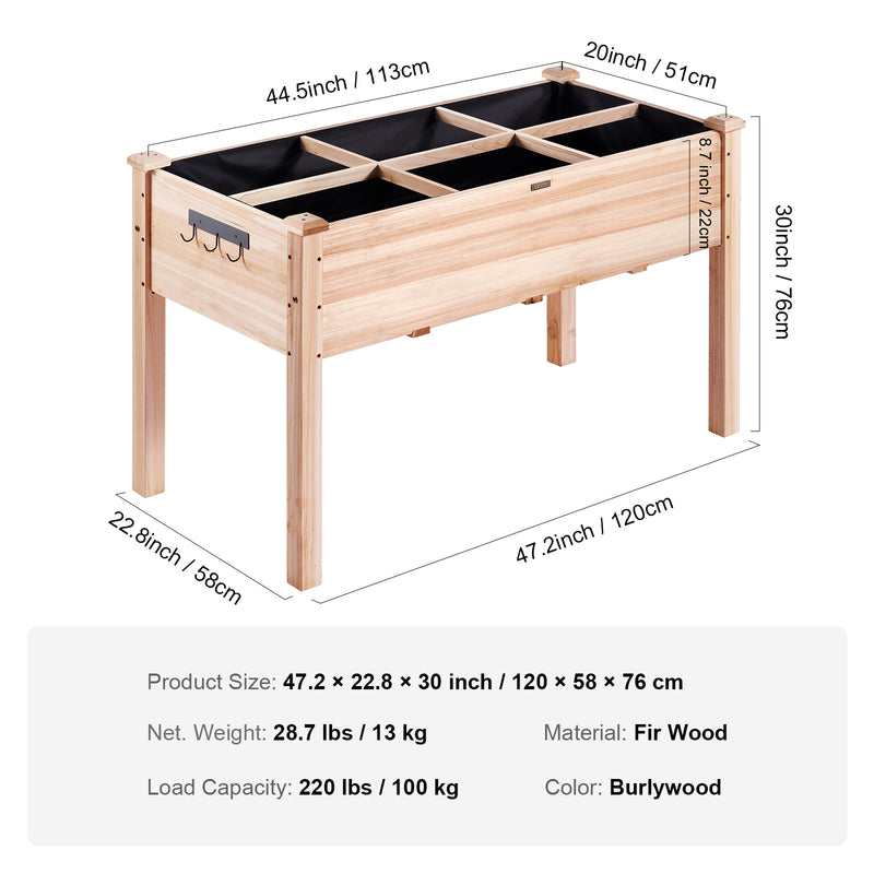 elevated wooden garden bed planter kit, view 3 - MRSLM