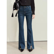 Women's retro slim fit flare jeans, view 2 - MRSLM