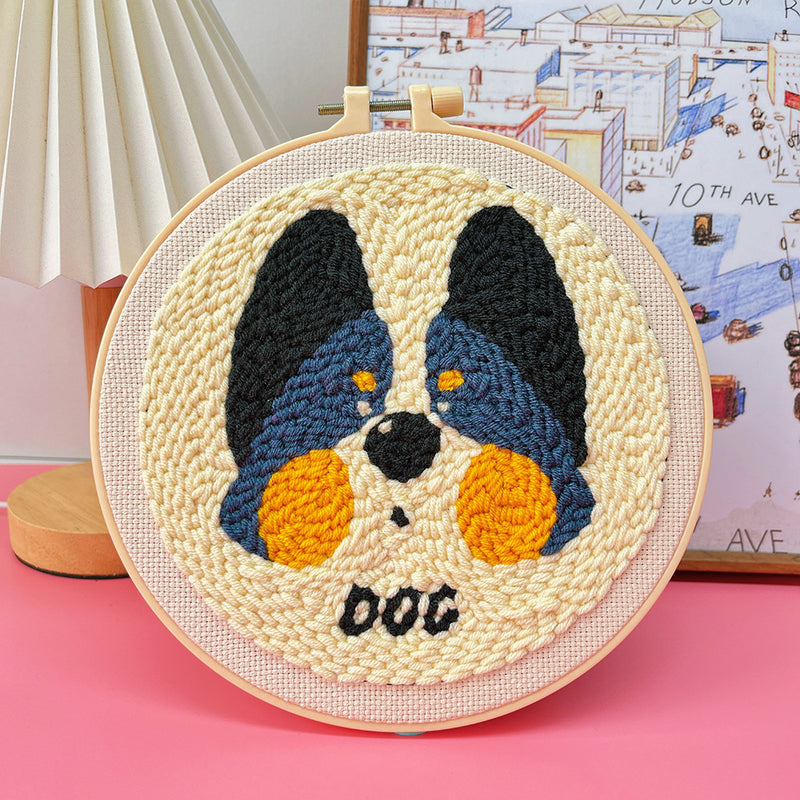 punch needle embroidery kit dog pattern, view 5 - MRSLM