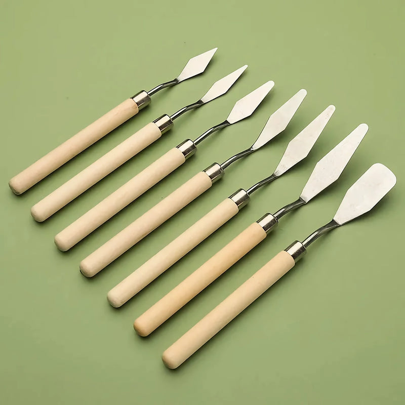 7-piece stainless steel painting knife set, view 7 - MRSLM