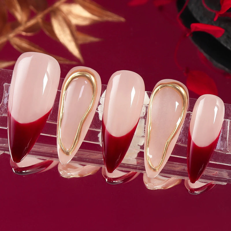 handmade press-on almond nails, view 6 - MRSLM