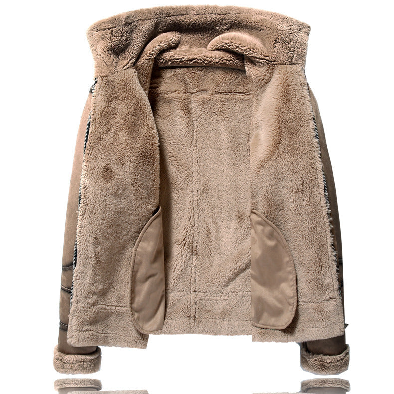 Men's polo collar fleece-lined jacket, view 3 - MRSLM