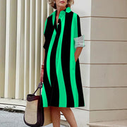 stripe 3D printed loose dress, view 8 - MRSLM