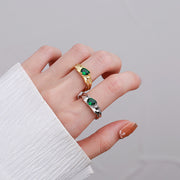 s925 silver green zircon irregular ring, view 5 - MRSLM