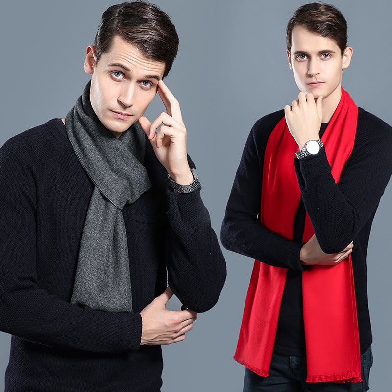 plaid men's cashmere scarf, view 11 - MRSLM