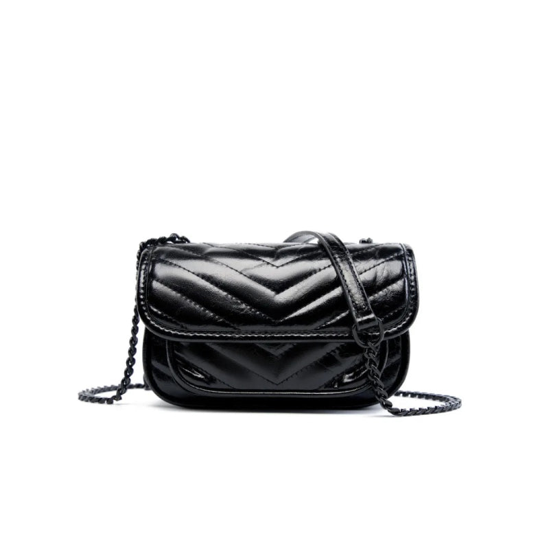 genuine leather small square shoulder bag, view 6 - MRSLM