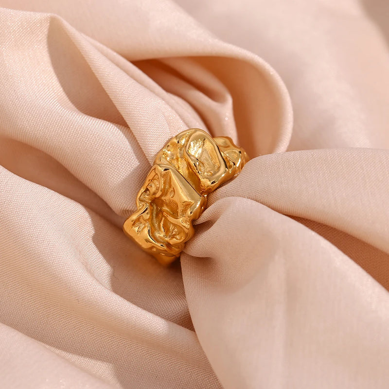 gold plated geometric open ring, view 8 - MRSLM