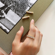 sparkling sterling silver rectangle ring, view 6 - MRSLM