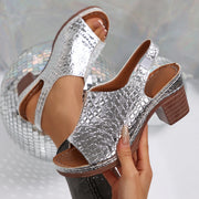 Chunky heel wedge sandals, view 3 - MRSLM