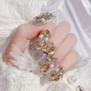 luxury glitter crystal false nails, view 3 - MRSLM