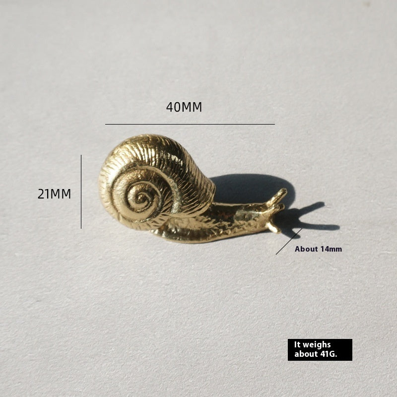 Retro snail brass cabinet handle, view 5 - MRSLM