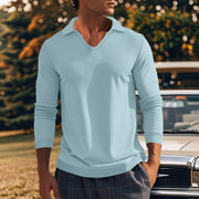 men's loose lapel long sleeve t-shirt, view 7 - MRSLM