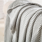 Wave stripe knit throw blanket, view 8 - MRSLM