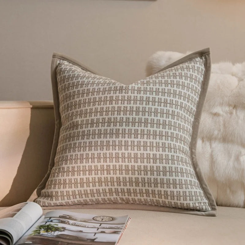 nordic geometric jacquard cushion cover, view 6 - MRSLM