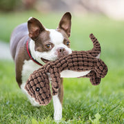 bite-resistant plush squeaky dog toy, view 3 - MRSLM