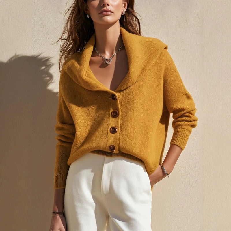 Women's shawl-collar button-front knit cardigan - MRSLM