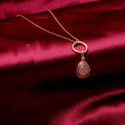 orange moonlight silver pendant, view 3 - MRSLM