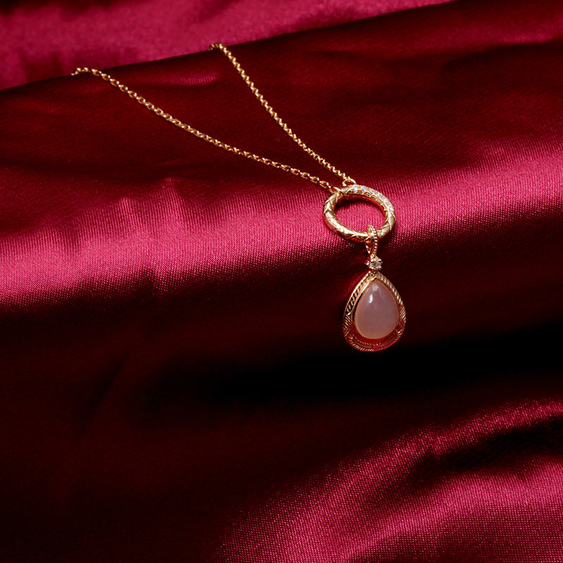 orange moonlight silver pendant, view 3 - MRSLM