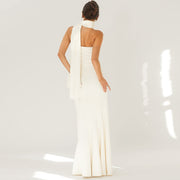 long fishtail dress with fitted waist, view 4 - MRSLM
