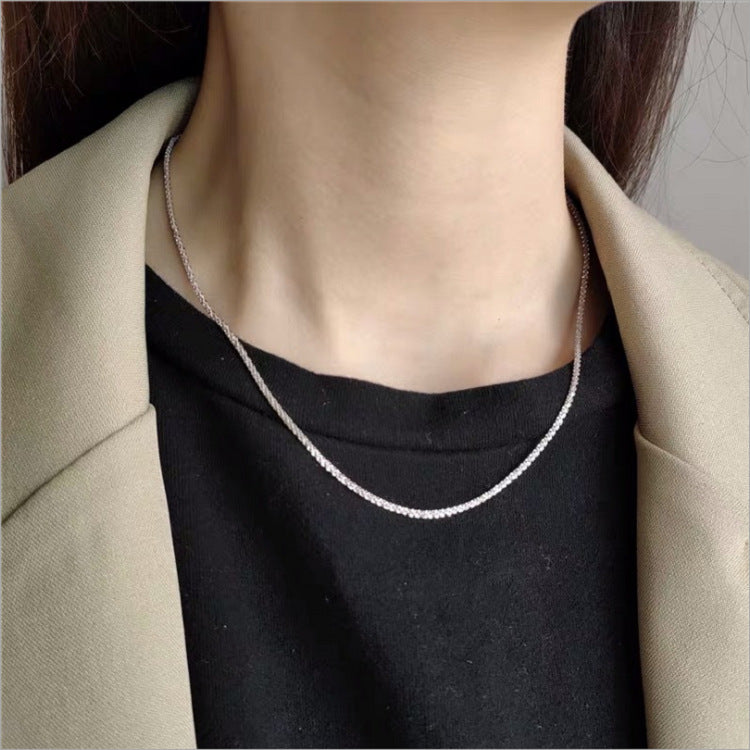 Silver starry sky geometric pendant necklace - MRSLM