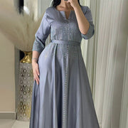 lace-up rhinestone long dress, view 4 - MRSLM