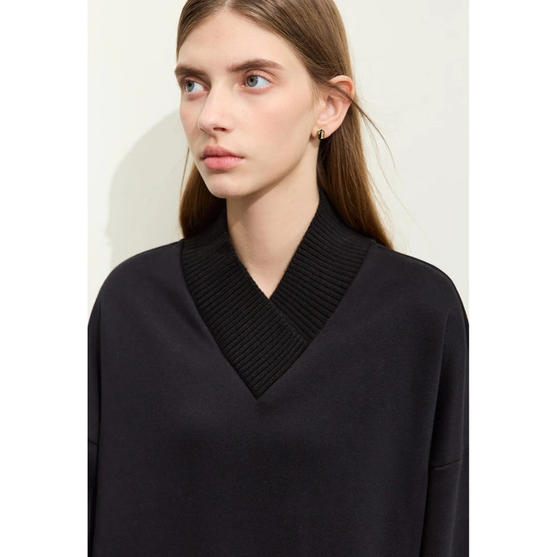 minimalist cross-collar hoodie, view 5 - MRSLM