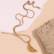 18k gold plated snake chain necklace, view 6 - MRSLM