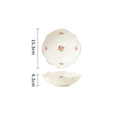 Retro floral ceramic dessert plate, view 4 - MRSLM