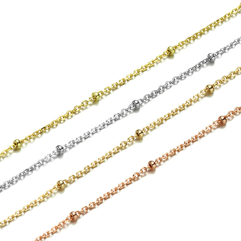 silver cross flower chain necklace, view 3 - MRSLM