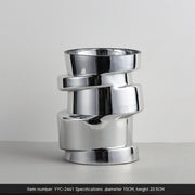 electroplated silver glass small vase, view 4 - MRSLM