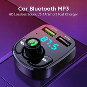 led mp3 car bluetooth fm transmitter with dual usb charger, view 4 - MRSLM