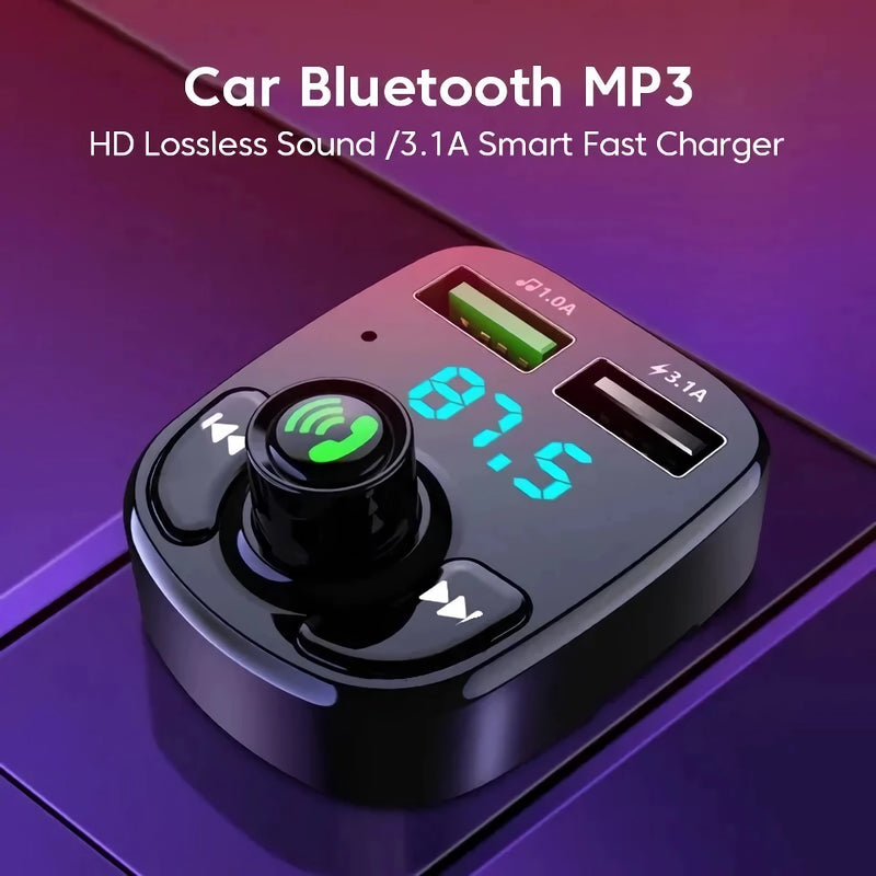 led mp3 car bluetooth fm transmitter with dual usb charger, view 4 - MRSLM