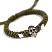 skull 999 silver handwoven bracelet, view 2 - MRSLM