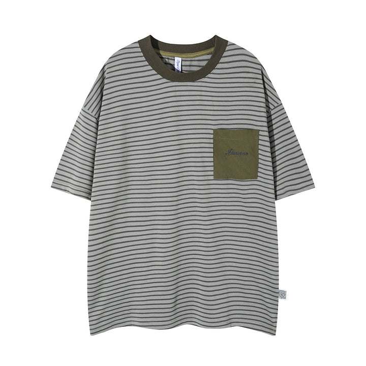 Vintage Stripe Patchwork Pocket Men&