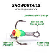 high carbon steel treble ice fishing hooks, view 8 - MRSLM