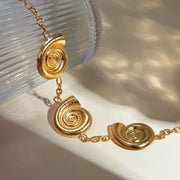 gold plated geometric spiral pendant necklace - MRSLM