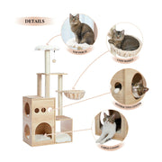 wooden cat tree with sisal posts, view 4 - MRSLM
