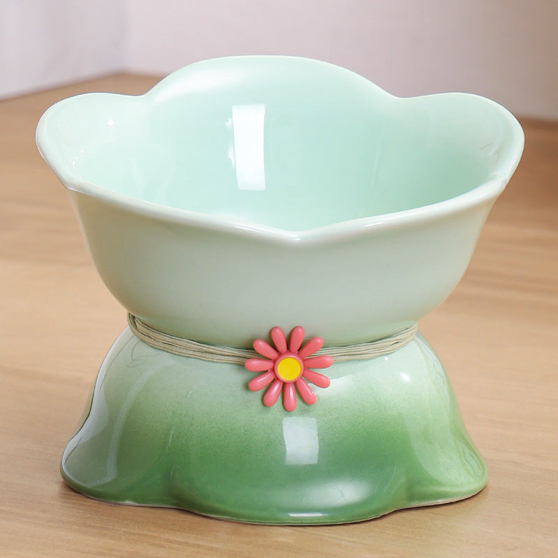 elevated gradient ceramic pet bowl, view 2 - MRSLM