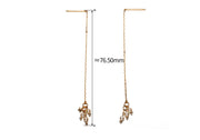 natural freshwater pearl star ear wires, view 3 - MRSLM
