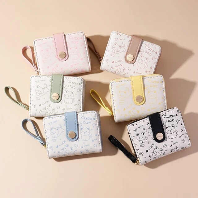 Cute cat compact wallet, view 8 - MRSLM