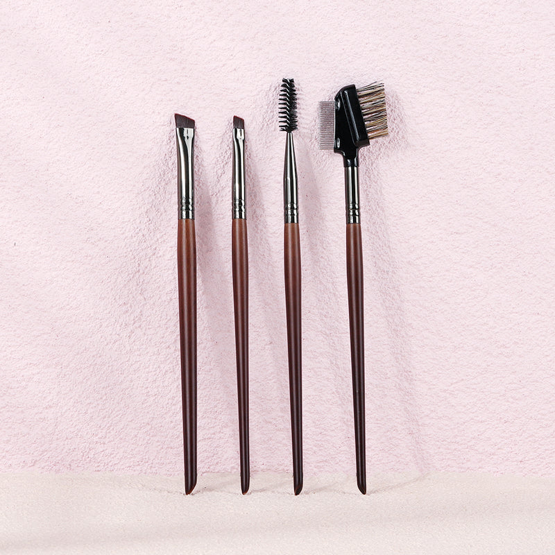4-piece angled eyebrow and eyeliner brush set, view 8 - MRSLM