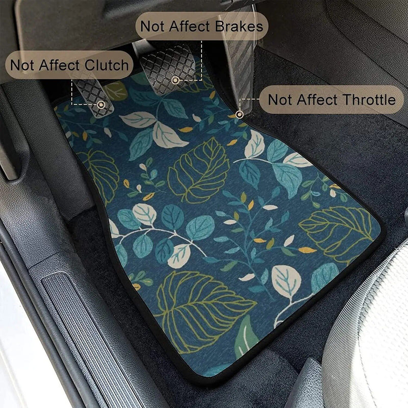 universal blue floral print car floor mats, view 4 - MRSLM