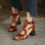 high heel gladiator sandals in genuine leather - MRSLM