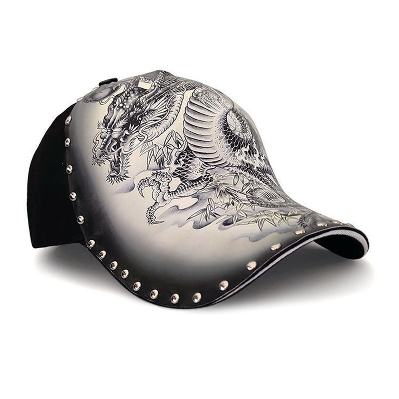 dragon print peaked baseball cap, view 5 - MRSLM