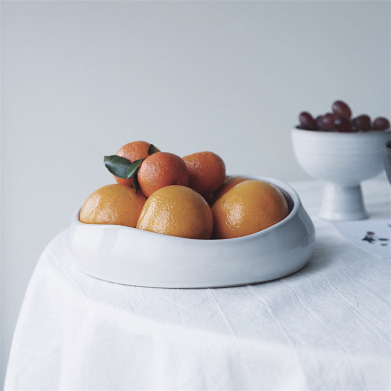 irregular ceramic fruit bowl, view 4 - MRSLM