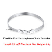 s925 silver flat snake bracelet, view 14 - MRSLM