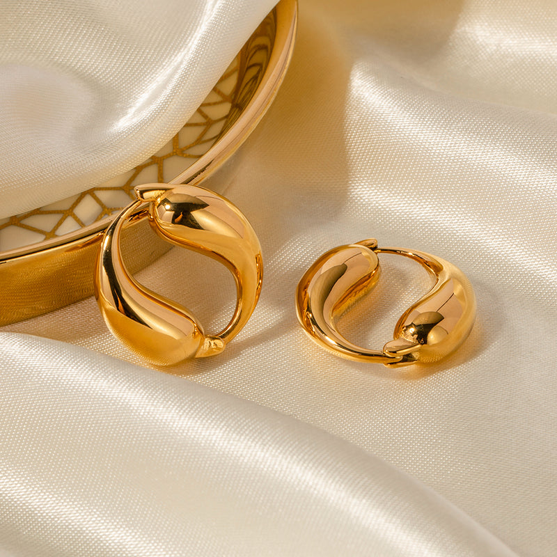 gold-plated water drop earrings, view 7 - MRSLM